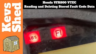 Honda VFR800 VTEC  Reading and Deleting Stored FI Fault Code Data [upl. by Amadas]