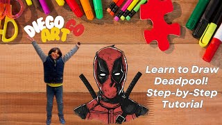 🎨 Learn to Draw Deadpool 🔫 StepbyStep Tutorial [upl. by Llesram]