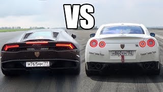 Nissan GTR R35 vs Lamborghini Huracan  LAUNCH CONTROL🚀🚀 [upl. by Emoraj639]