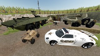 Police Find Hidden Army Base with Stolen Tanks  Farming Simulator 22 [upl. by Hadsall]