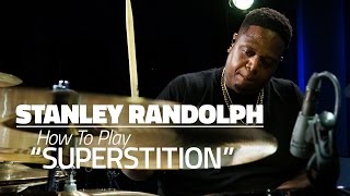 Stanley Randolph How To Play quotSuperstitionquot  Drum Lesson DRUMEO [upl. by Nilrev767]