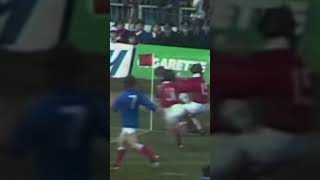 Old School Rugby  JPR Williams Tackle on JeanFrancois Gourdon  shorts [upl. by Llewen]