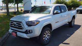 2023 Toyota Tacoma Limited Double Cab in Wind Chill Pearl White [upl. by Refotsirhc530]