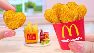 Mini Food Challenge 🍟 How To Cook Crispy Miniature Chicken Balls McDonalds Style🐥Tina Mini Cooking [upl. by Ahsitram800]