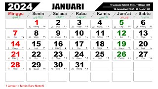 KALENDER TAHUN 2024 LENGKAP DENGAN LIBUR NASIONAL [upl. by Joris]