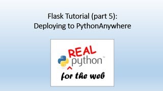 Flask Tutorial part 5  deploying to PythonAnywhere [upl. by Jeannette192]