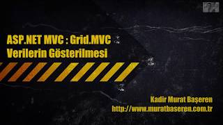 ASPNET GridMVC Verilerin Gösterilmesi [upl. by Jaala]