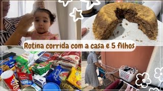 CHEGOU MINHA CESTA BÁSICA DE MILHÕESlavei muitas roupasrotina de limpezarotina com 5 filhos [upl. by Ahsinak]