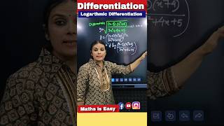 Logarthmic Differentiation 🔥  Differentiation Class 12 derivatives shorts ytviral class12maths [upl. by Neffets]