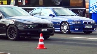 BMW Alpina B10 vs BMW Alpina B6  Drag Race Rennen 14 Meile Acceleration Beschleunigungsrennen [upl. by Verney844]