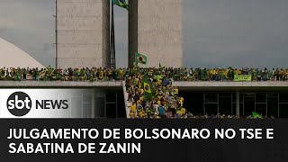 Agenda política julgamento de Bolsonaro no TSE e sabatina de Zanin  SBTNewsnaTV 19062023 [upl. by Locin]