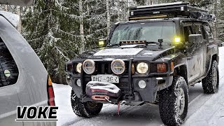 We got stuck  Overlanding   Sweden  Hummer H3 and Mitsubishi Montero [upl. by Cletus]