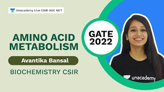 Amino Acid Metabolism  Biochemistry CSIR  GATE 2022  Avantika Bansal  Unacademy Live CSIR [upl. by Nortyad577]