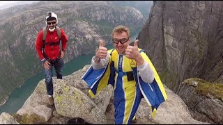 BASE jumping in Norway Heli boogie 2013 [upl. by Enaffit]