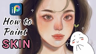 How I paint SKIN in ibisPaintx  step by step tutorial🎨 [upl. by Laing917]