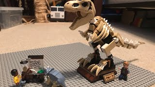 Lego 7694016 T rex Dinosaur Fossil Exhibition Stop Motion Build  Review [upl. by Dolorita]