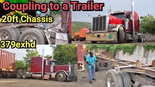 Coupling to a Trailer  Peterbilt 379exhd [upl. by Adyaj]