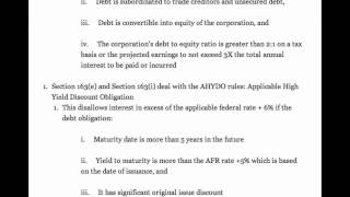 Interest Disallowance Section 279 and AHYDO Rules [upl. by Oswald]