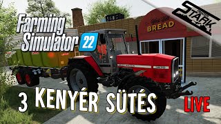 Farming Simulator 22  3Rész Gabona Őrlés amp Kenyér Sütés  Stark LIVE [upl. by Saddler43]