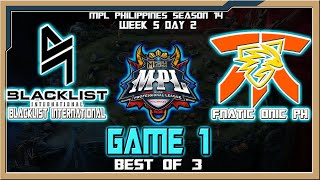 BLCK vs FNOP  Game 1  MPL Philippines Season 14 Week 5 Day 2 Best of 3 [upl. by Webb]