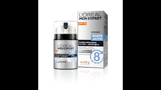 LOREAL MEN EXPERT WHITE ACTIVE  MEN FACE CREAM  UNBOXING AND REVIEW [upl. by Nyleaj]