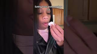 Eating powdery ice and frost ❄️💕 iceeatingasmr asmreating [upl. by Fellner]