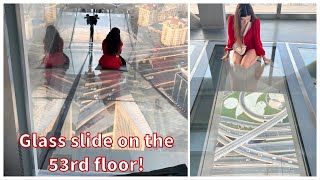 Szklana zjeżdżalnia na 53 piętrze Sky Views  Dubai Mall  DUBAI VLOG DAY 5 [upl. by Siskind]