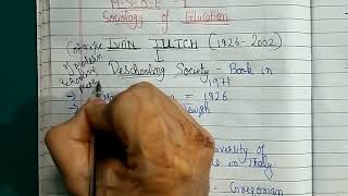 IGNOU MA SOCIOLOGY  MSOE 1  IMPORTANT QUESTIONS  IVAN ILLICH  Deschooling Society [upl. by Schilit]