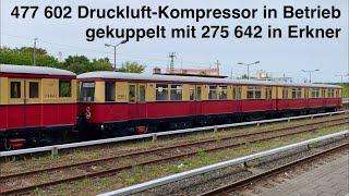 477 602 DruckluftKompressorLauf in Erkner gekuppelt mit 275 642 [upl. by Dewar]