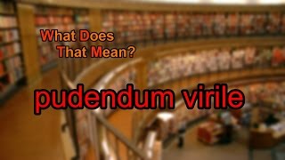 What does pudendum virile mean [upl. by Wu]