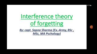 Interference theory of forgetting [upl. by Vish]