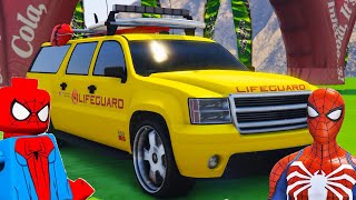 GTA V Epic New Stunt Race For Car Racing Challenge by Trevor and Shark spiderman [upl. by Mahala]