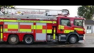 Fire Engines Leaving Hanover Gardens After Visit To Scone By Perth Perthshire Scotland [upl. by Joktan]