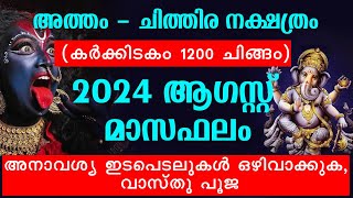 അത്തം  ചിത്തിര നക്ഷത്രം 2024 ആഗസ്റ്റ് മാസഫലം ഇടപെടലുകൾ ഒഴിവാക്കുക  Atham Chithira August 2024 [upl. by Solita]