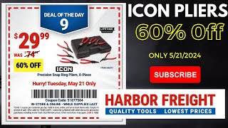 Harbor Freight All Deals Revealed 10 Day Sale ICON Pliers Coupon [upl. by Eimas787]