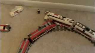 lego high speed train crash passenger train vs train 7897 [upl. by Joana]