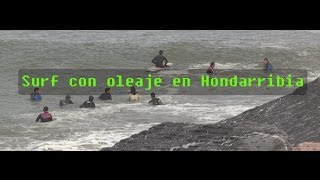 Surf Hondarribia y Hendaia con oleaje  Txingudi Online [upl. by Ahsyt]