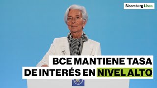 Christine Lagarde mantiene tasa de interés en nivel alto para controlar la inflación [upl. by Ellah948]