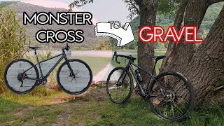 MTB monstercross to Gravel bike conversion  by angkol biker [upl. by Etterrag]