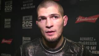 UFC 205 Khabib Nurmagomedov Backstage Interview [upl. by Blakely]