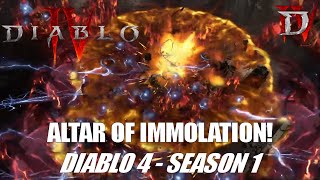 World Tier 4 Altar of Immolation  Diablo 4 Season 1 [upl. by Nylime248]