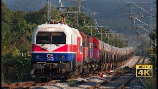 Fast Trains in Greece  160 kmh  Trains in tunnels  Freight trains  Train OSE Railways  4K [upl. by Frager]