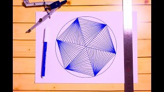 Learn To Draw An Easy Geometric Hexagon Design Crossed In Straight Lines From Angles [upl. by Ycniuq]