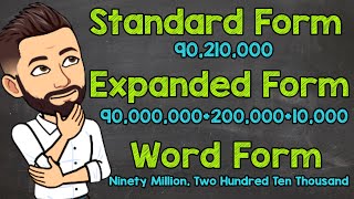 Whole Number Expanded Form Word Form and Standard Form  Math with Mr J [upl. by Aneehsirk]