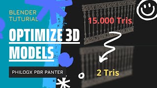 Blender Optimize 3D Models  Texturing On Blender [upl. by Johny429]