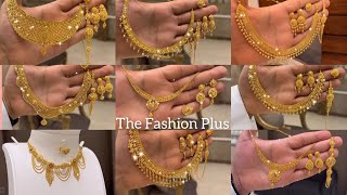 Light Weight Necklace Set with Weight and Price In 22k18k Gold TheFashionPlus [upl. by Manlove326]