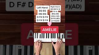 Yann Tiersen  Comptine dun autre été AmélieEasy Piano Tutorial With Letter Notes Shorts [upl. by Nueoras727]