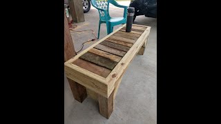 Scrap wood table or bench build Recycle that trash [upl. by Yoo]