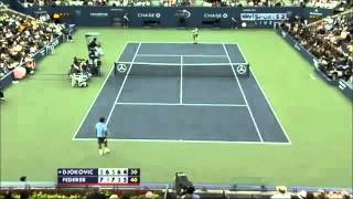 Djokovic saves 4 Match Points vs Federer  US Open 20102011 combined [upl. by Alleuqram]