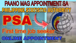 PAANO MAG APPOINTMENT SA PSA ng BIRTH CERTIFICATE  FIRST TIME JOB SEEKER [upl. by Llebanna652]